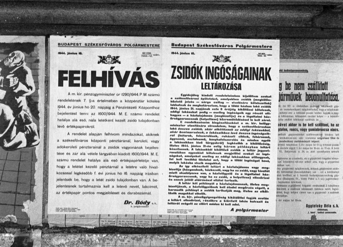 Plakátok: Felhívás, Zsidók ingóságainak leltározása